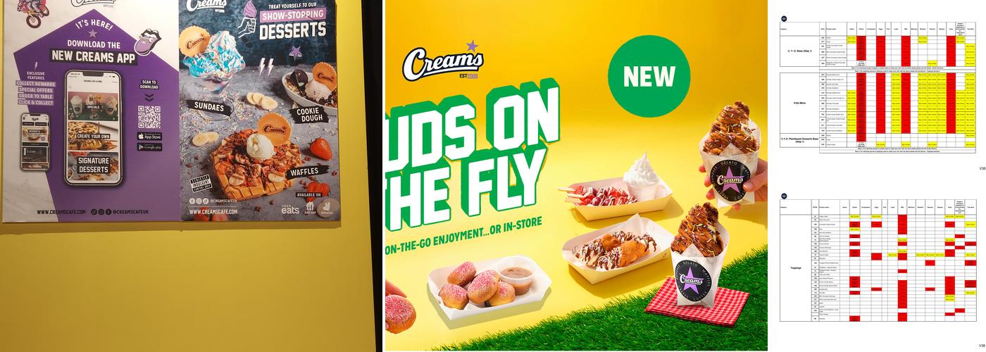 Creams Cafe High Wycombe Menu