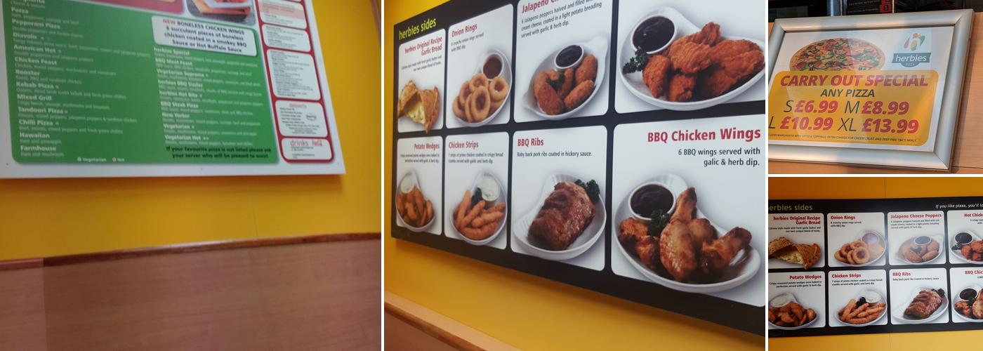 Herbies Pizza Frimley Menu