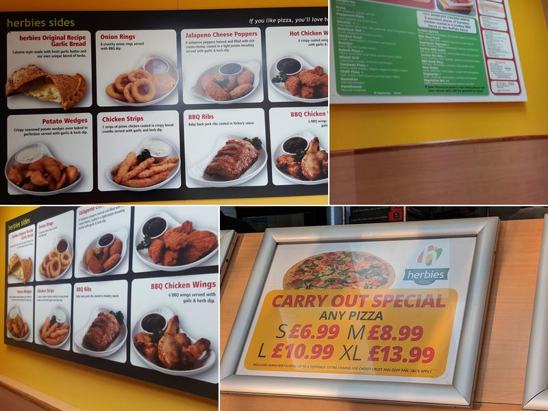 Herbies Pizza Frimley Menu