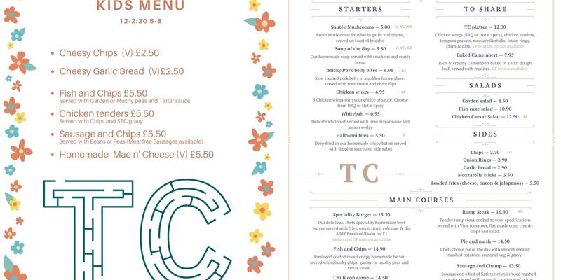 Thatched Cottage Menu