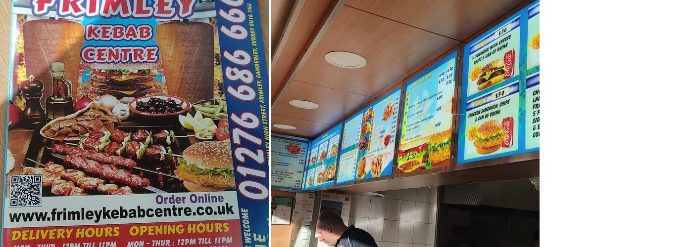 Frimley Kebab Centre Menu