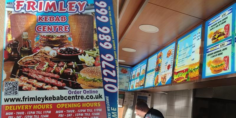Frimley Kebab Centre Menu