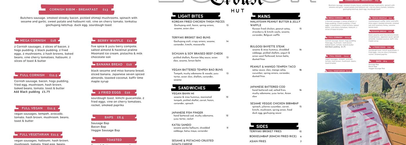 The Croust Hut Menu