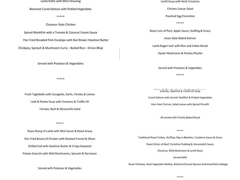 Trevenson Restaurant Menu