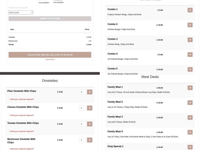 Pizza King kebab Menu