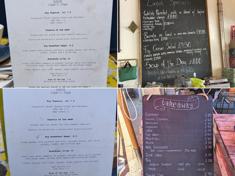 Cafe Foy Menu
