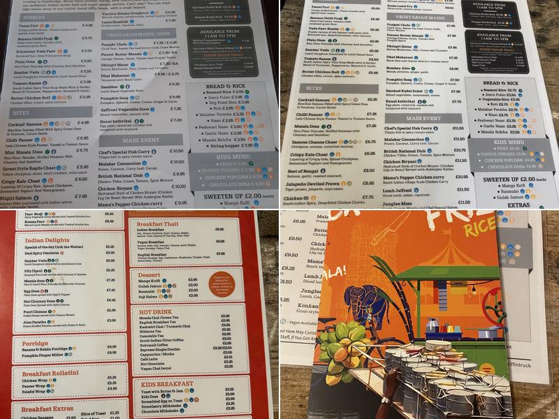 The Tiffin Truck Menu