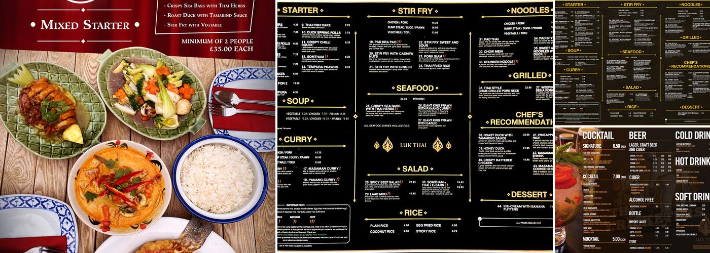 Luk Thai at The Cricketers Menu