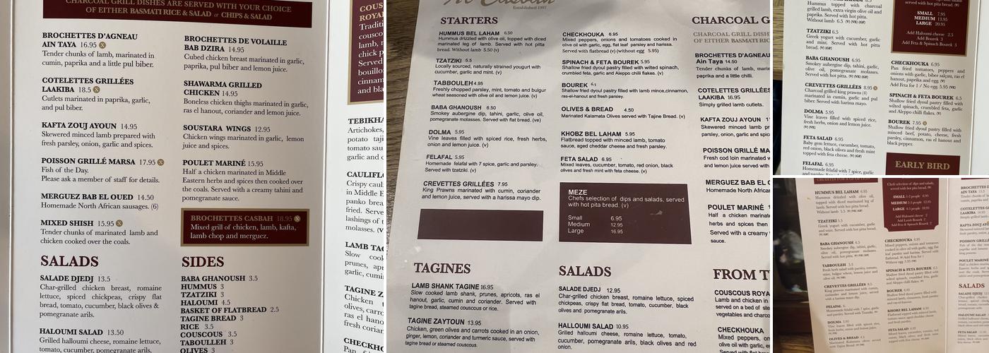 Al Casbah Menu