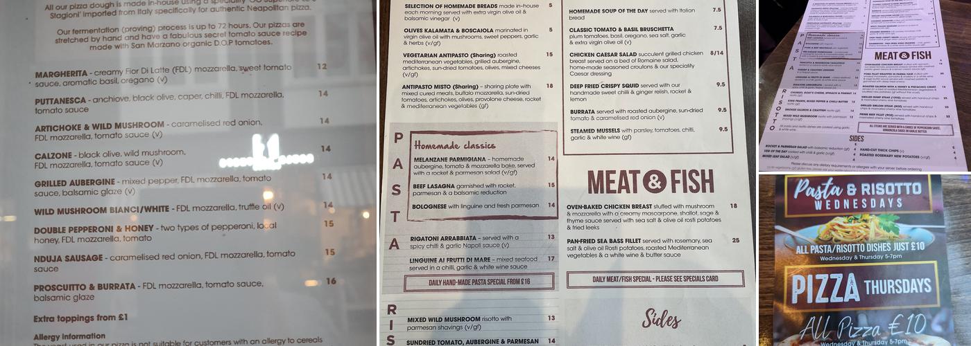 De Luca Cucina & Bar Menu