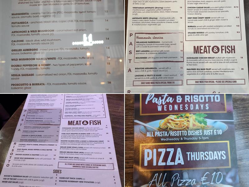 De Luca Cucina & Bar Menu