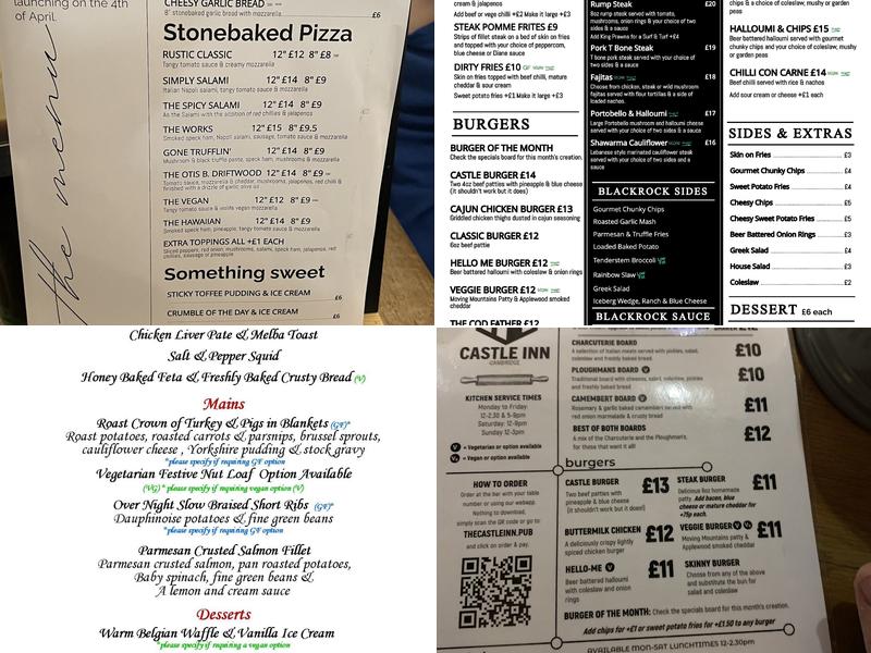 The Castle Inn Menu