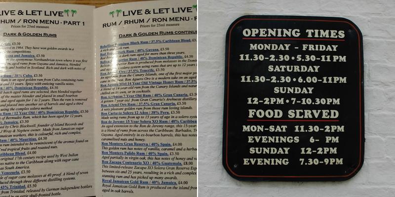 The Live and Let Live Menu
