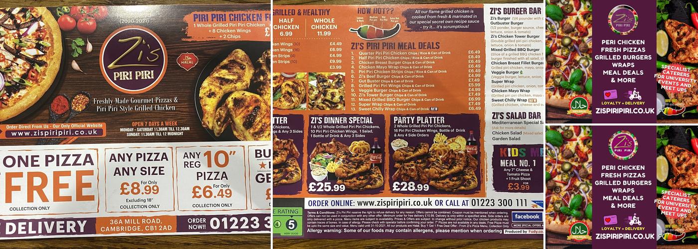 Zis Piri Piri Menu
