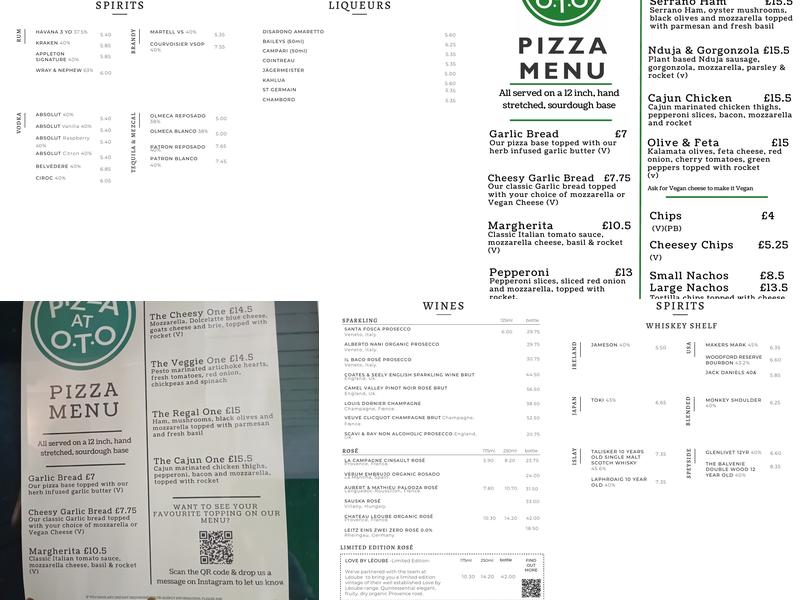 Old Ticket Office Menu