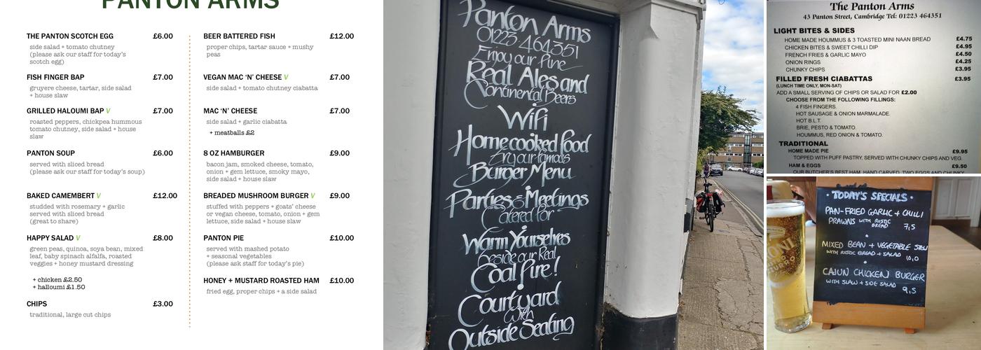 Panton Arms Menu