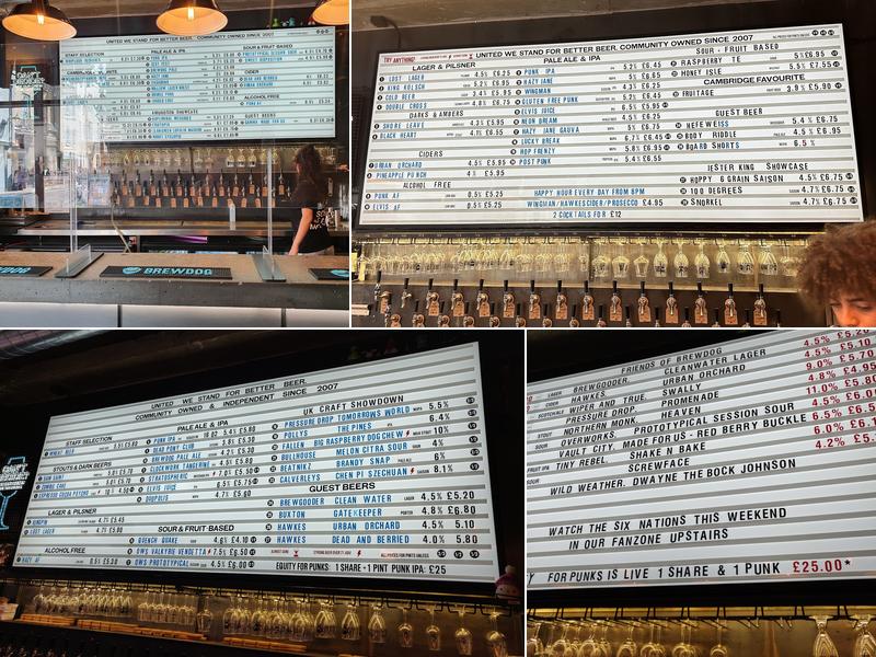 BrewDog Cambridge Menu
