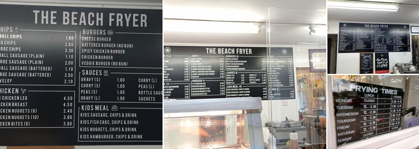 The Beach Fryer Menu