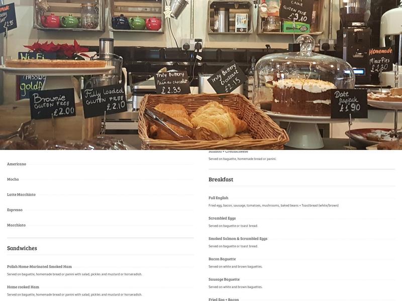 Coffee Tree Cambridge Menu