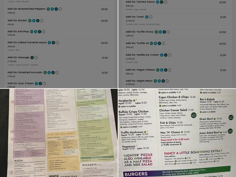 Revolution Cambridge Menu