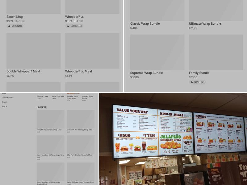 Burger King Menu