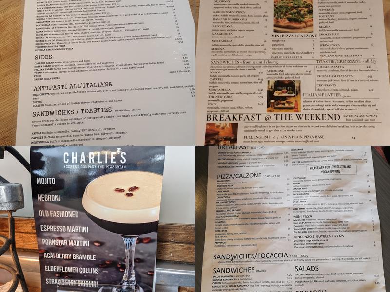Charlie's Coffee Company & Pizzeria Menu