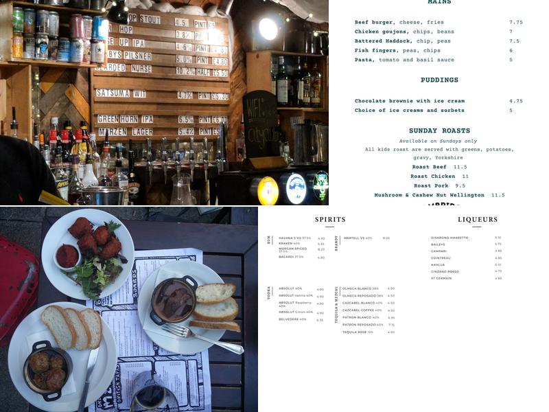 The Cambridge Brew House Menu