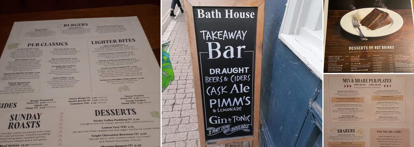 Bath House Menu