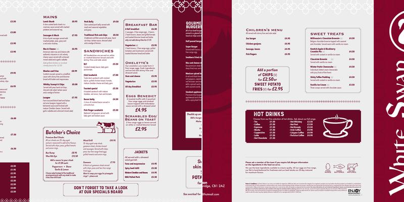 White Swan Menu
