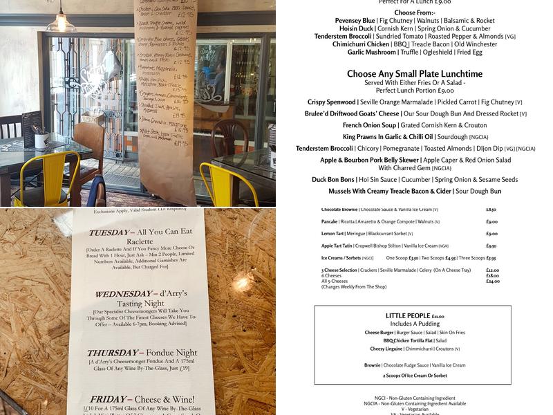 d'Arry's Wine Bar & Liquor Loft Menu