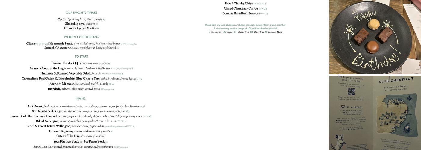 The Rupert Brooke Menu