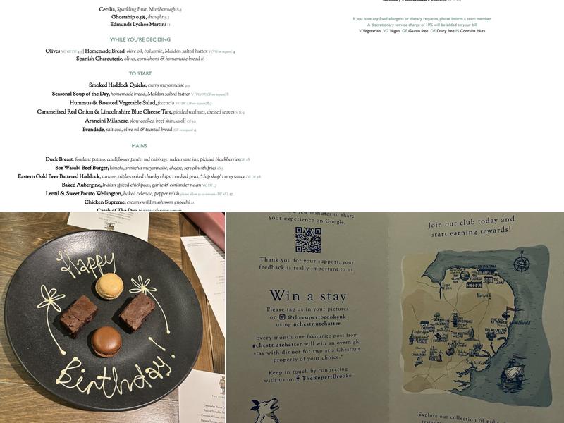 The Rupert Brooke Menu