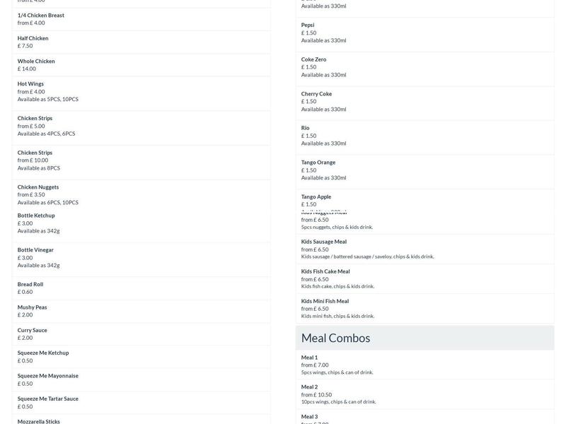 The Codfather | Cambridge Menu