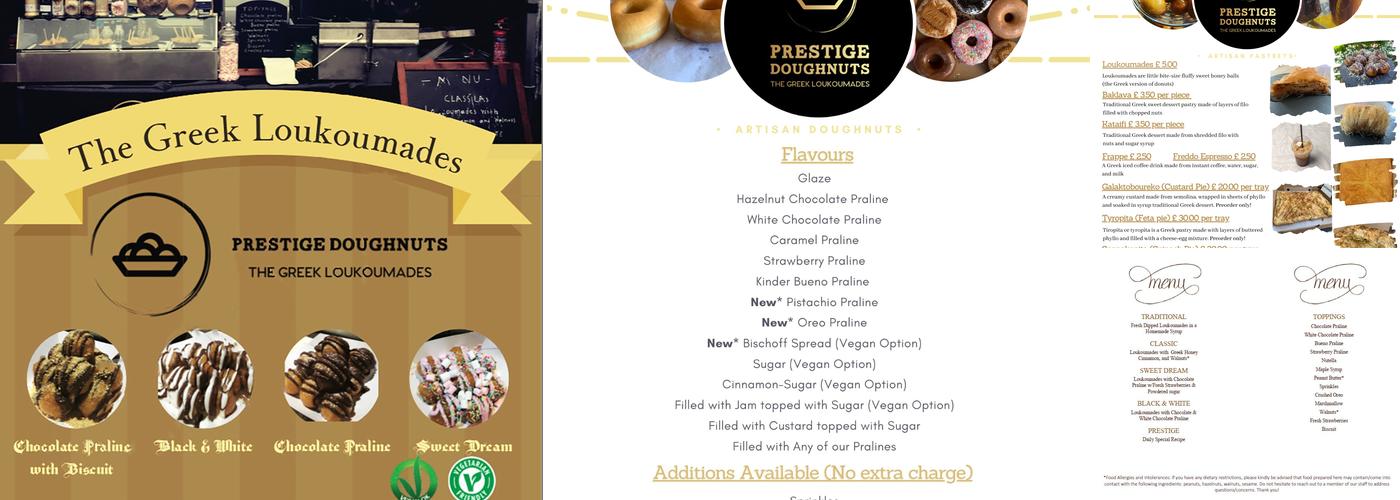 Prestige Doughnuts Menu