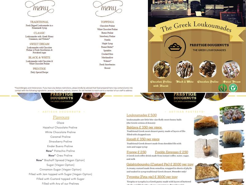 Prestige Doughnuts Menu