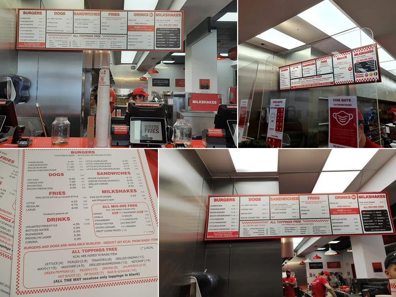 Five Guys Cambridge Market Street Menu