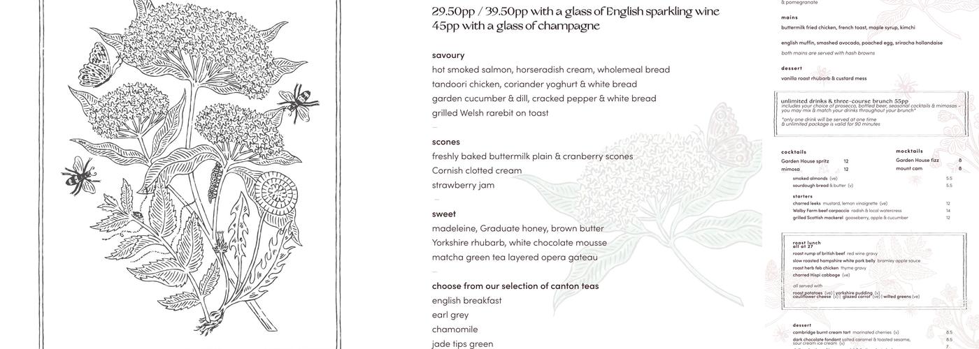 Garden House Menu