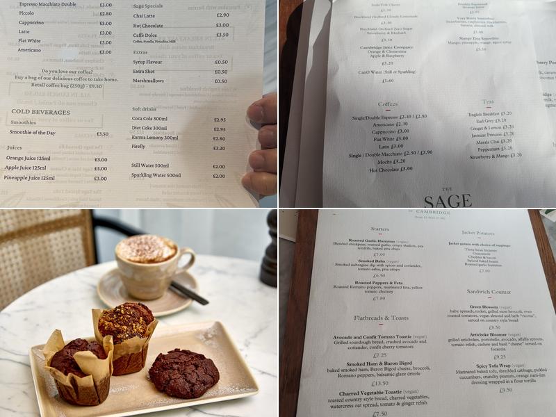 The Sage of Cambridge Menu