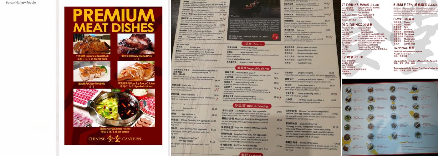 Chinese Canteen Menu
