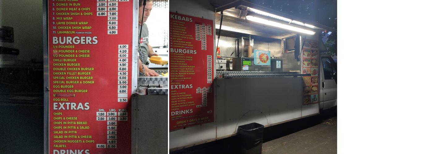 Ali’s Kebab Menu