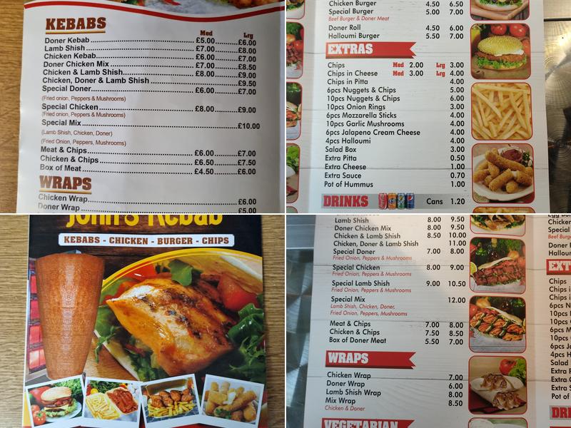 John’s Kebab Menu