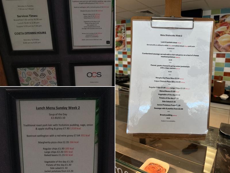 Royal Papworth Restaurant Menu