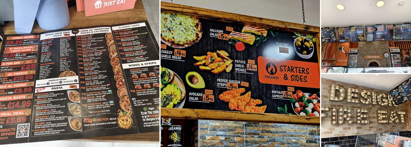 Fireaway Pizza Cambridge Menu