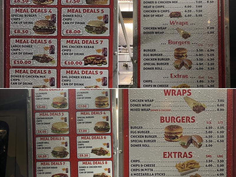 Waterbeach Kebab Menu