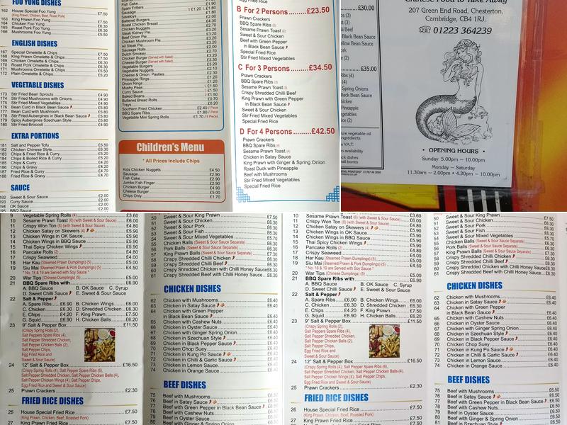 The Mermaid Takeaway Menu