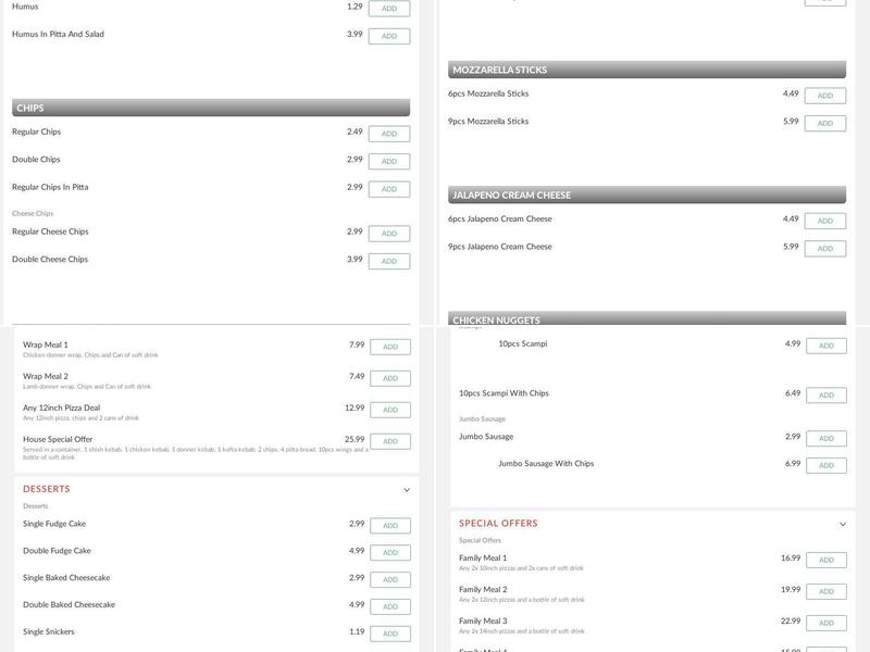 Super Kebab House Menu