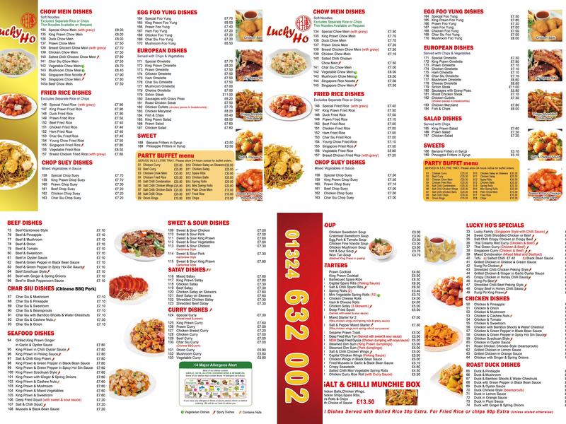 Lucky Ho Menu