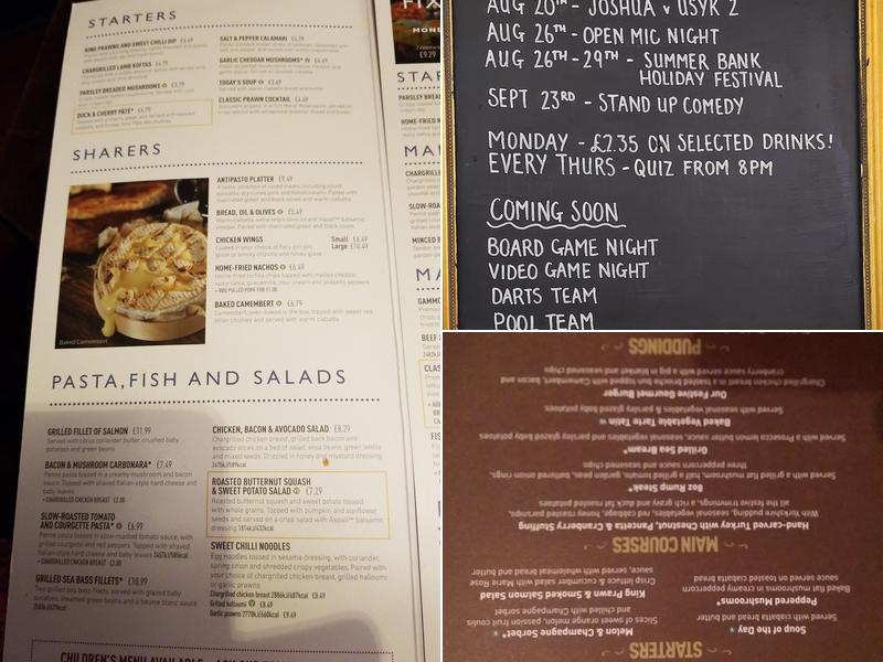 The Ship Ashore Menu