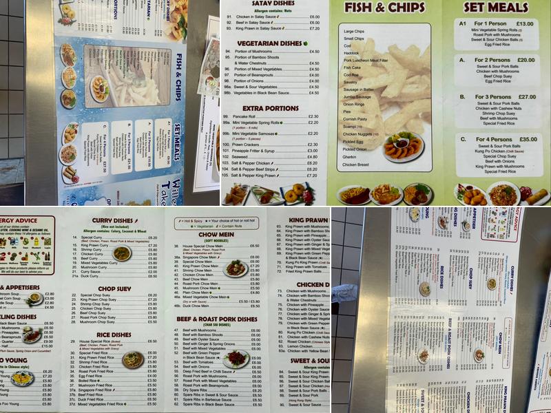 Willen Fish Bar & Take Away Menu