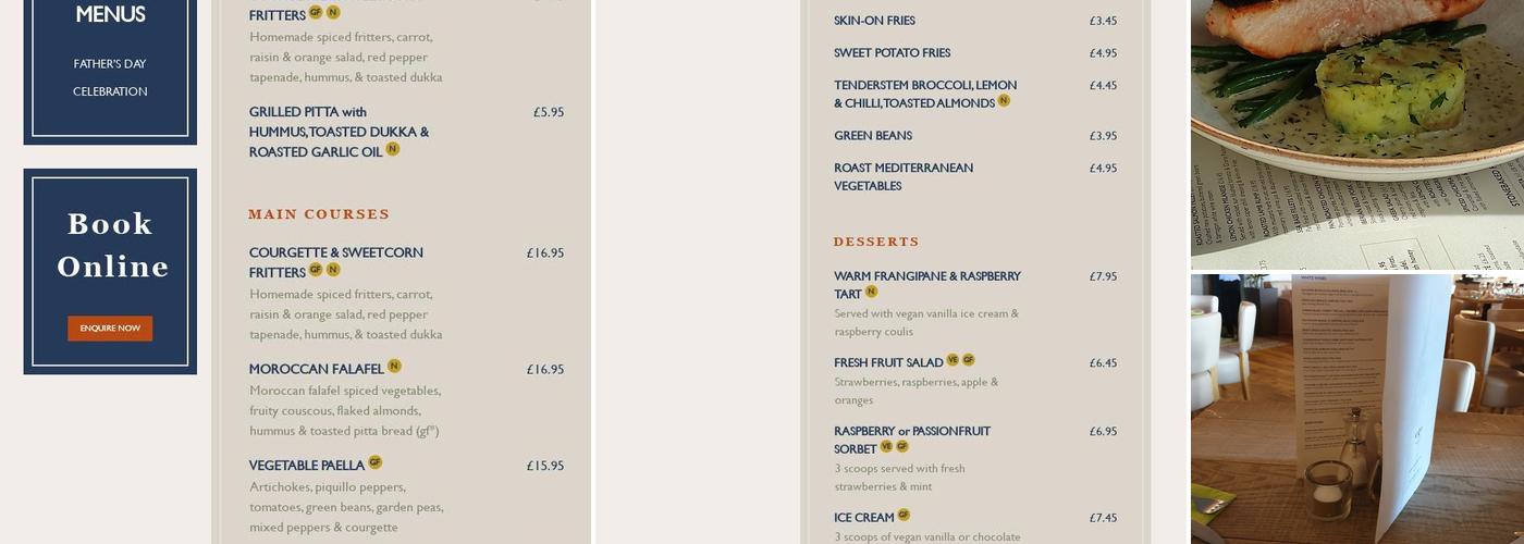 Ego at Tumbledown Farm, Cannock Menu